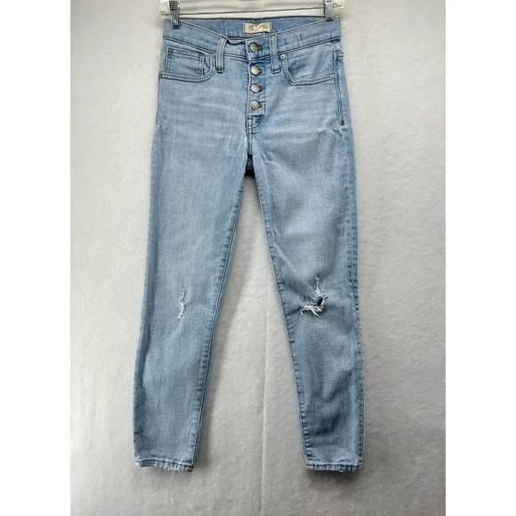 Madewell Denim - Madewell Jeans Womens 25 Blue Light Was Hi-Rise Skinny Stretch Button-Fly Denim